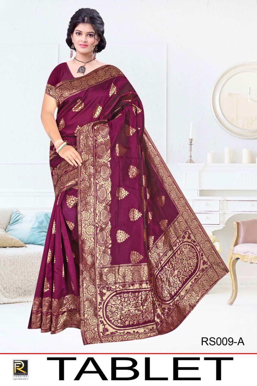 Ronisha Tablet Latest Fancy Casual Wear Designer Rich Look Exclusive Silk Saree Collection